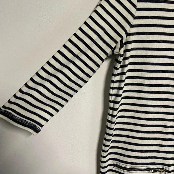 Gap Women’s Small Striped Zip‎ Pockets Shirttail Dress Nautical Preppy Coastal - Picture 9 of 15